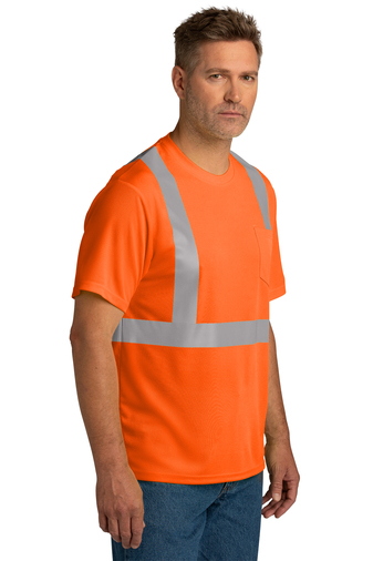 CornerStone ® Adult Unisex 4.1-ounce, 100% Polyester ANSI 107 Class 2 Mesh Short Sleeve T-shirt